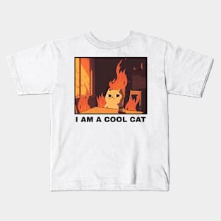 Kawaii Cat I Am A Cool Cat Kids T-Shirt